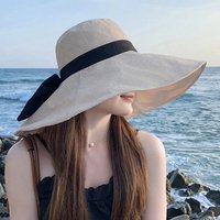 YRIIOMO Sonnenhut Damen-Sonnenschutz-Hut mit super großer Krempe, zusammengesetzter Schleife, Fischerhut für Outdoor-Aktivitäten. von YRIIOMO