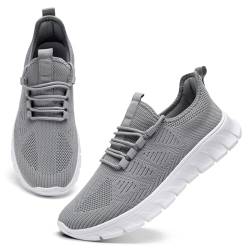 YRLTYO Laufschuhe Herren Schuhe Sneaker Sportschuhe Turnschuhe Wanderschuhe Slip On Tennisschuhe Gymnastikschuhe Straßenlaufschuhe Grau 42 von YRLTYO