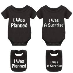 YSCULBUTOL Baby Twins Body I was Planned I was a Surprise Set von zwei für Zwillinge Säugling Bodys Zwillinge Baby Geschenk - - 0-3 Monate von YSCULBUTOL