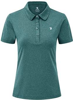 YSENTO Damen Golf Poloshirt Kurzarm Sport T-Shirt Schnelltrocknend Atmungsaktiv Tennis Lady-Fit Polohemd(Denim Blue,M) von YSENTO