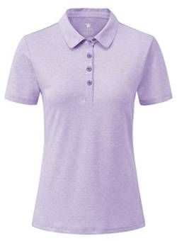YSENTO Damen Golf Poloshirt Kurzarm Sport T-Shirt Schnelltrocknend Atmungsaktiv Tennis Lady-Fit Polohemd(Violett,M) von YSENTO