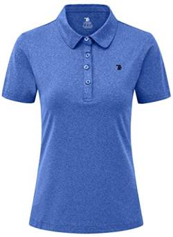 YSENTO Damen Golf Shirts Kurzarm Poloshirt Schnelltrocknend Leichte Polohemd Sport Tennis Sommershirt mit Kragen(Blau,XS) von YSENTO