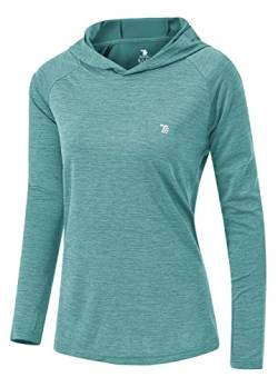 YSENTO Damen Outdoor Wandershirt Atmungsaktive Leicht Sport Langarmshirt Laufshirt Pullover Yoga Training T-Shirt Tops(Blau,S) von YSENTO