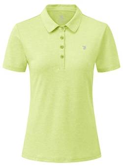 YSENTO Damen Poloshirt Kurzarm Golf Shirt Leicht Polohemd Atmungsaktives Sport Oberteil Funktion Tennis Shirt(Hellgrün,XXL) von YSENTO