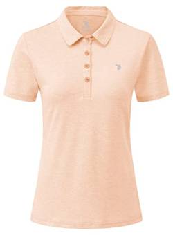 YSENTO Damen Poloshirt Kurzarm Golf Shirt Leicht Polohemd Atmungsaktives Sport Oberteil Funktion Tennis Shirt(Hellorange,3XL) von YSENTO