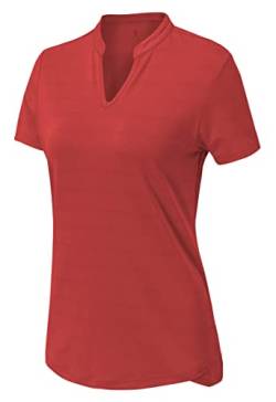 YSENTO Damen Sport Shirt Kurzarm Laufshirt Funktionsshirt Atmungsaktive Schnell Trockened Gym Yoga Tennis Tops(Rot-2,XL) von YSENTO