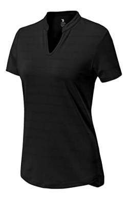 YSENTO Damen Sport T-Shirt Kurzarm Laufshirt Atmungsaktiv Fitnessshirt Gym Yoga Tops Funktionsshirt mit V-Ausschnitt(Schwarz,XL) von YSENTO