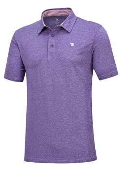 YSENTO Herren Poloshirt Casual Polohemd Regular Fit Basic Freizeit Einfarbig Kurzarm Tshirt Tops für Sport(Lila,S) von YSENTO