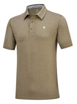 YSENTO Herren Poloshirt Kurzarm Sport T-Shirt Golf Tennis Schnelltrocknend Polohemd Basic Laufshirt(Armeegrün,L) von YSENTO