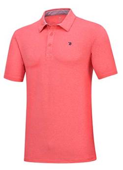 YSENTO Herren Poloshirt Kurzarm Sport T-Shirt Golf Tennis Schnelltrocknend Polohemd Basic Laufshirt(Orange,S) von YSENTO