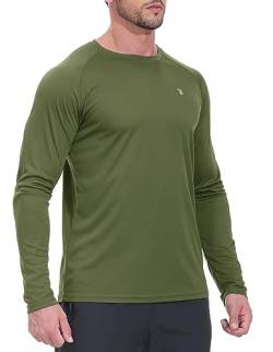 YSENTO Herren Rashguard UPF 50+ UV Schutz Shirt Schnell trocknen Leichter Sonnenschutz Langarm Funktions Schwimmshirt(Grün,S) von YSENTO