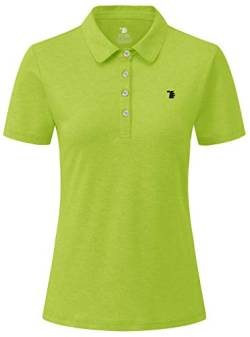 YSENTO Poloshirt für Damen Kurzarm T-Shirt Quick Dry Atmungsaktiv Leichte Sommer Golf T Shirts mit Polokragen(Grün,S) von YSENTO