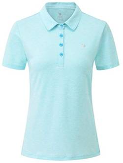 YSENTO Poloshirt für Damen Kurzarm T-Shirt Quick Dry Atmungsaktiv Leichte Sommer Golf T Shirts mit Polokragen(Himmelblau,M) von YSENTO