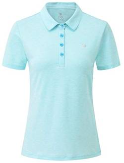 YSENTO Poloshirt für Damen Kurzarm T-Shirt Quick Dry Atmungsaktiv Leichte Sommer Golf T Shirts mit Polokragen(Himmelblau,S) von YSENTO