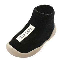 YSSH Lauflernschuhe Babyschuhe Mädchen Krabbelschuhe Bodensocken Atmungsaktive Kleinkind Schuhe Kinder Jungen Weiche Sohle Slip-on Turnschuhe, 23 EU, Schwarz von YSSH