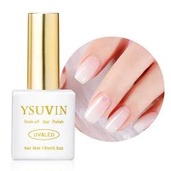 YSUVIN UV Nagellack Milchig Weiss, 15ML Transparent Milky Sheer Gel Nagellack Soak Off UV Gellack für Frauen Home Hochzeitsfeier DIY Nail Art Salon Maniküre Geschenke von YSUVIN