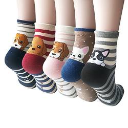 5 paar Bamwollue socken, Warm und dick Animal Damen Crew Socken für Winter, Mehrfarbig, Einheitsgröße von YSense