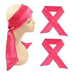 Satin Edge Schal für Perücken Grip Damen Stirnbänder für Lace Front Perückenfixierung Make-up Sport Yoga Gesichtsbehandlung (2 Stück，Rose) von YTBYT