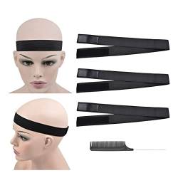 Wig Edge Elastic Band Verstellbarem Gummiband Mode-Stirnbänder zur Herstellung von Perücken mit rutschfestem Band Gummiband (3 Stück, Breite 1.2 Zoll / 3.0 cm) von YTBYT