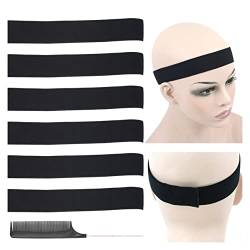Wig Edge Elastic Band Verstellbarem Gummiband Mode-Stirnbänder zur Herstellung von Perücken mit rutschfestem Band Gummiband (6 Stück, Breite 1.2 Zoll / 3.0 cm) von YTBYT