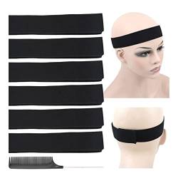 Wig Edge Elastic Band Verstellbarem Gummiband Mode-Stirnbänder zur Herstellung von Perücken mit rutschfestem Band Gummiband (6 Stück, Breite 1.4 Zoll / 3.5 cm) von YTBYT