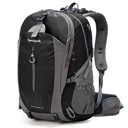 YTL Wasserdichter Wanderrucksack für Herren Damen 40L leichte Outdoor-Tasche Rucksack geeignet für Reisen und Camping, Schwarz（misst 21,3 x 13,8 x 9,1 Zoll） von YTL