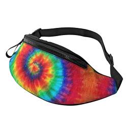 Bauchtasche mit Batikfärbung, Regenbogenfarben, für Damen und Herren, Hüfttasche, Reisen, Yoga, Fitnessstudio, für Outdoor, Workout, Sport, Reisen, Laufen, Schwarz, Einheitsgröße, Schwarz, One Size von YTORA