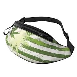 Gürteltasche für Damen und Herren, Motiv: Gras-Topf, Blätter, Hüfttasche, Reisen, Yoga, Fitnessstudio, für Outdoor, Workout, Sport, Reisen, Laufen, Schwarz , Einheitsgröße von YTORA