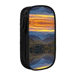 YTORA Blue Ridge Parkway Mountains Federmäppchen, großes Fassungsvermögen, Stifttasche, langlebig, 3 Fächer, Schwarz , Einheitsgröße, Taschen-Organizer von YTORA