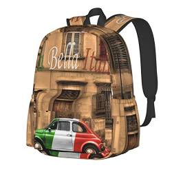 YTORA Schöne Italien Große College Rucksack Casual Bookbag Laptop Rucksack Computer Tasche Reise Daypack Für Mädchen Jungen, Schwarz , Einheitsgröße von YTORA