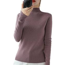 YTR6RTW Halber Rollkragen Kaschmir Pullover Damen Winter Kaschmir Pullover Stricken Weiblich Langarm Dicker Lose Pullover, violett, S von YTR6RTW