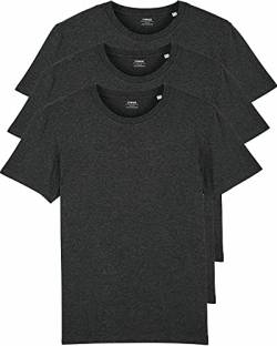 YTWOO 3er Pack Basic T-Shirts aus Bio-Baumwolle|Dunkelgrau 2XL|Unisex Premium Baumwolle 180 g/qm Bio T-Shirts nachhaltig, fair produziert Organic Shirts Bio T-Shirts Damen Herren Rundhals T-Shirts von YTWOO