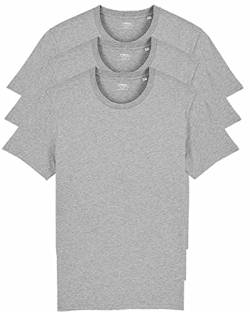 YTWOO 3er Pack Basic T-Shirts aus Bio-Baumwolle|Hellgrau XL|Unisex Premium Baumwolle 180 g/qm Bio T-Shirts nachhaltig fair produziert Organic Shirts Bio T-Shirts Damen Herren Rundhals T-Shirts von YTWOO