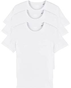 YTWOO 3er Pack Basic T-Shirts aus Bio-Baumwolle | Weiß M |Unisex Premium Baumwolle 180 g/qm Bio T-Shirts nachhaltig, fair produziert Organic Shirts Bio T-Shirts Damen Herren Rundhals T-Shirts von YTWOO