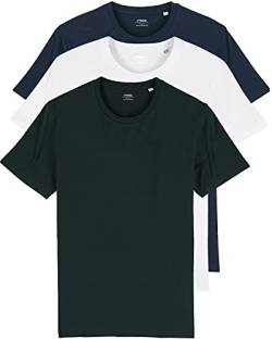 YTWOO 3er Pack Basic T-Shirts aus Bio-Baumwolle|WeißBlauSchwarz L|Unisex Premium Baumwolle 180 g/qm Bio T-Shirts nachhaltig fair produziert Organic Shirts Bio T-Shirts Damen Herren von YTWOO