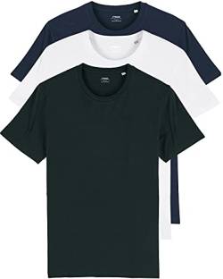 YTWOO 3er Pack Basic T-Shirts aus Bio-Baumwolle|WeißBlauSchwarz XL|Unisex Premium Baumwolle 180 g/qm Bio T-Shirts nachhaltig fair produziert Organic Shirts Bio T-Shirts Damen Herren von YTWOO