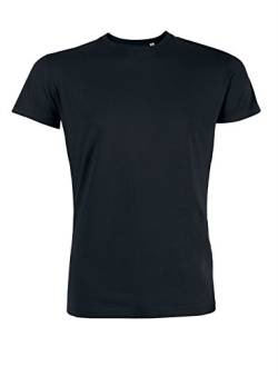 YTWOO Herren Rundhals Tshirt aus Bio-Baumwolle- in diversen Farben Schwarz und Weiß bis 2XL - Organic (S, Schwarz) von YTWOO