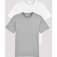 YTWOO T-Shirt 2er Pack, Männer T-Shirt Basic, schwere Bio-Baumwolle, 220g/m², Zwei Farbkombinationen (2-tlg) von YTWOO