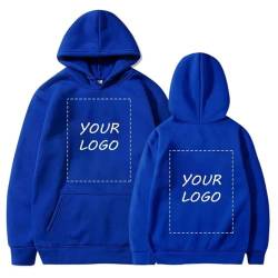 YUANOU Personalisierte Hoodie Sweatshirt für Paare-Fügen Sie Ihre Eigenen Foto/Text/Logo Design DIY Pullover Blue,3XL von YUANOU