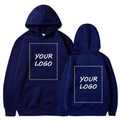 YUANOU Personalisierte Hoodie Sweatshirt für Paare-Fügen Sie Ihre Eigenen Foto/Text/Logo Design DIY Pullover Gray5,4XL von YUANOU