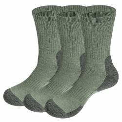 YUEDGE 3 paar Wandersocken Trekkingsocken für Herren Atmungsaktiv Sportsocken Hochleistung, Olivgrün, L (Herren Schuh 39-44,5 EU Größe) von YUEDGE