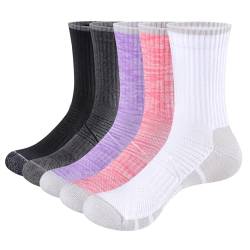 YUEDGE 5 Paar Wandersocken Trekkingsocken für Damen Socken Atmungsaktiv Sportsocken Hochleistung 41-44 (Mehrfarbig Socken) von YUEDGE