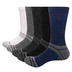 YUEDGE 5 paar Wandersocken Trekkingsocken für Damen Atmungsaktiv Sportsocken Hochleistung, Mittelgrau/Hellgrau/Dunkelblau/Dunkelgrau/Schwarz, L (Herren Schuh 38,5-43,5 EU Größe) von YUEDGE