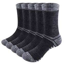 YUEDGE 5 paar Wandersocken Trekkingsocken für Herren Atmungsaktiv Sportsocken Hochleistung (XXL) von YUEDGE