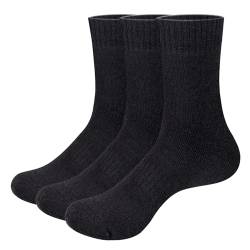 YUEDGE Damen Merino Wolle Socken Schwarz Thermische Socken Dicke Winter Warme Socken Für Frauen Größe 40-43, 3 Paare... von YUEDGE