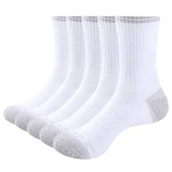 YUEDGE Damen Walking Sportsocken Weiße Baumwolle gepolsterte Crew Socken Dicke thermische warme Socken für Frauen Damen 34-40, 5-Paare...… von YUEDGE