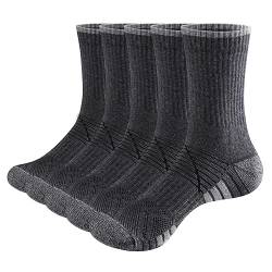 YUEDGE Damens Graue Strümpfe Baumwolle Crew Socken Atmungsaktiv Feuchtigkeitsableitende Damen Family Socken 34-38, 5 Pairs... von YUEDGE