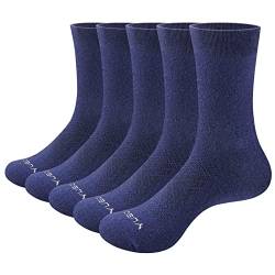 YUEDGE Herren Classic Casual Business Socken Blau Herren & Damen Baumwollsocken 37-42 (5 Paar) Klassische Socken aus Baumwolle - Everyday, Weich, Langlebig, Kein Einlaufen von YUEDGE