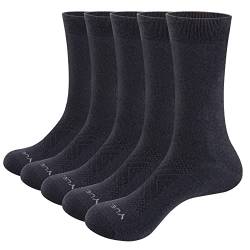 YUEDGE Herren Classic Casual Business Socken Grau Herren & Damen Baumwollsocken (5 Paar) Klassische Socken aus Baumwolle - Everyday, Weich, Langlebig, Kein Einlaufen von YUEDGE