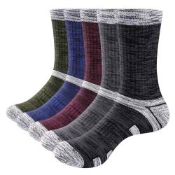 YUEDGE Sportsocken für Herren Wandersocken Trekkingsocken Arbeitssocken Atmungsaktiv Hochleistung für Männer 37-41 5 paar von YUEDGE